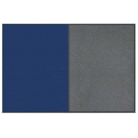 United Visual Products Enclosed Corkboard, 1 Door, 60"x36", 4" Fra, UV3403-SATIN-MEDGRY UV3403-SATIN-MEDGRY